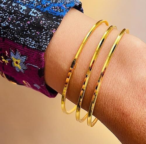 1 Adet Ajda Bilezik Tırtıklı Altın Kaplama Paslanmaz Kararmaz Kadın Bileklik