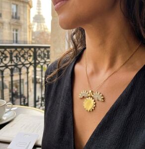 Kanatlı Güneş Detaylı Çelik Y Kolye Çok Zarif Minimalist Kolye