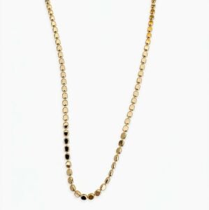 Gold Renk Çeşik Pul pul Zincir Kolye - Minimalist Yassı Pullu Modern Tasarım Pul Kolye