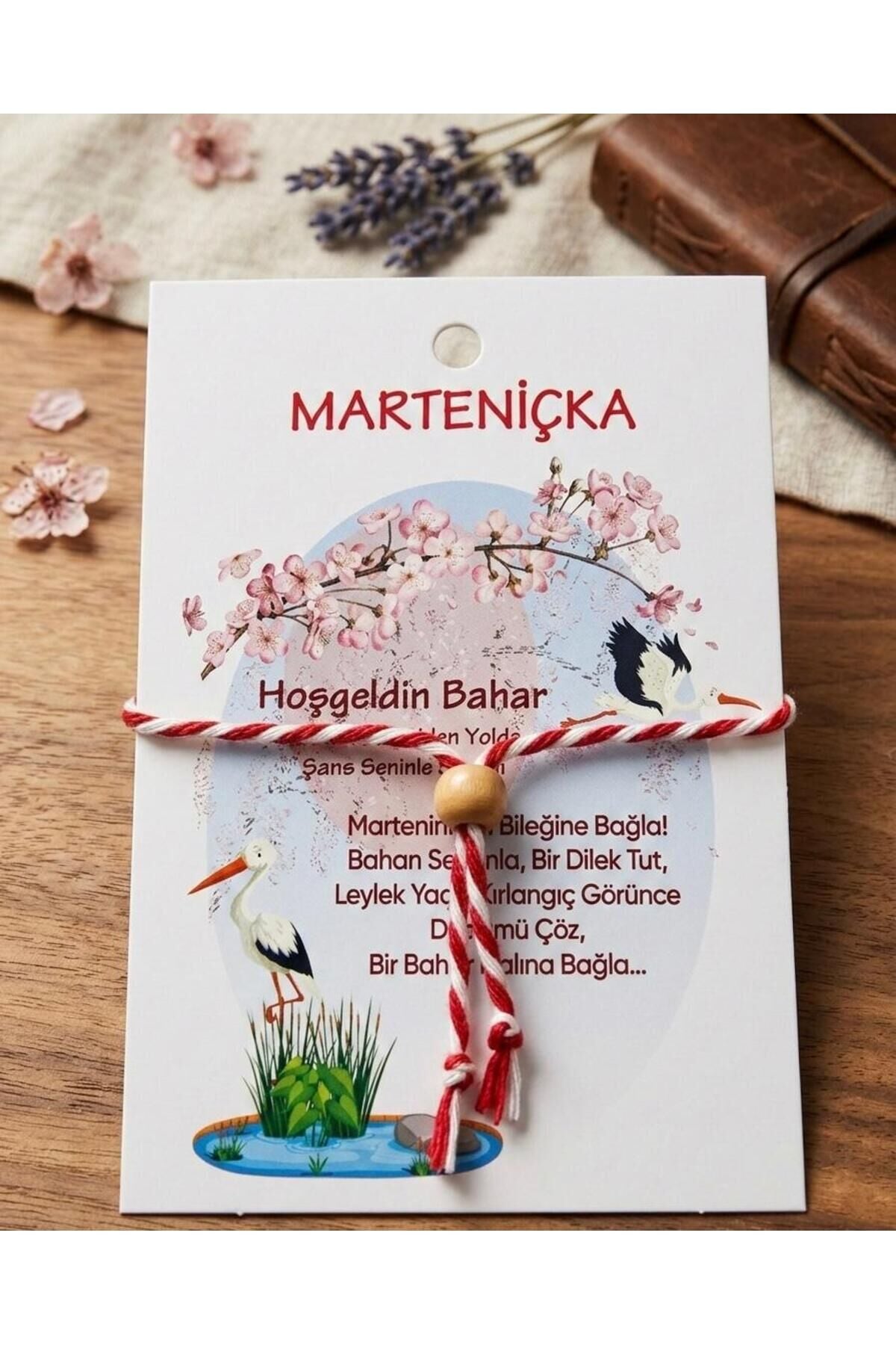 Geleneksel Şans Getiren Leylekli Marteniçka Bileklik - Sevgiliye Anlamlı Hediye